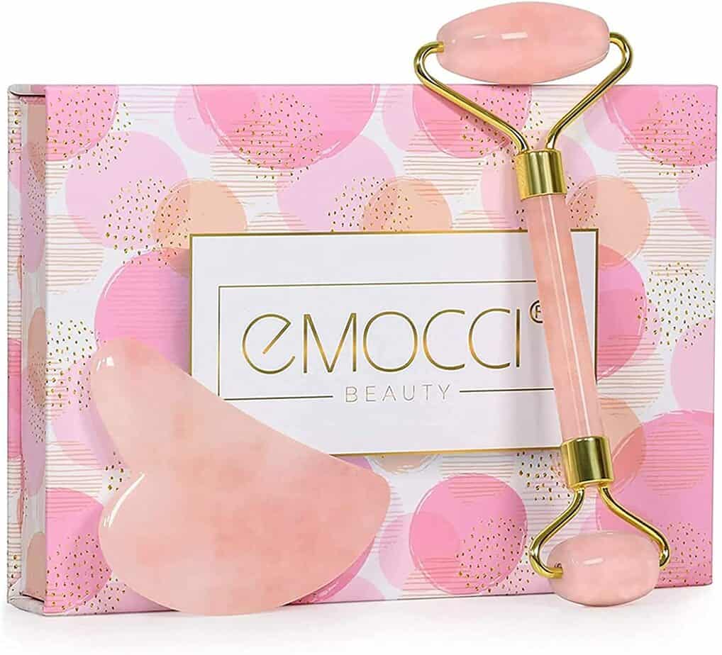 Masseur Facial pour le visage et les yeuxen quartz rose