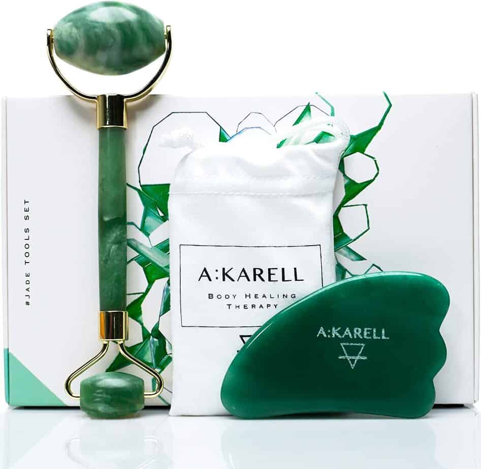 Rouleau de Jade et Gua Sha 100% veritable Jade