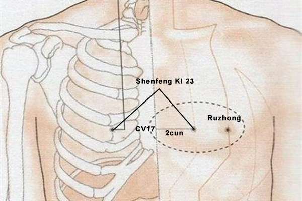 Emplacement du point Shen feng