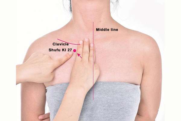 Emplacement du point d'acupuncture Shu fu