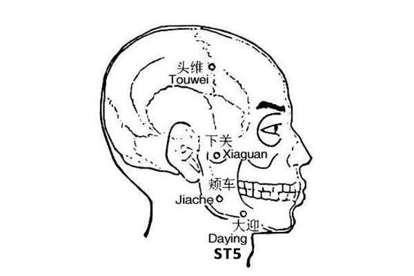 Point d'acupuncture ST 5 (daying)