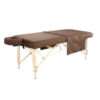 Ensemble drap en flanelle spécial table de massage marron