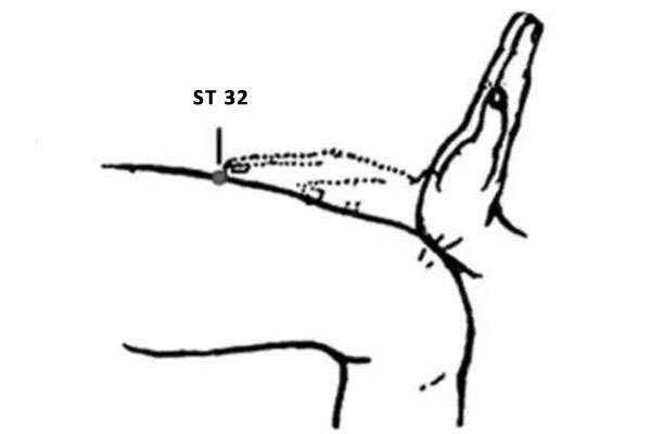 Point d'acupuncture ST 32 (Futu)